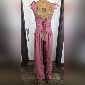 Womens Renaissance Pink Corset-Style Costume S/M